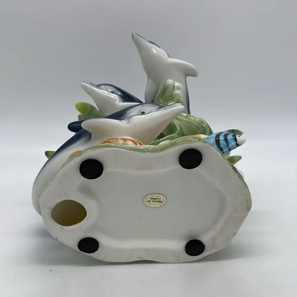 Vintage HETCO Ceramic Dolphin Figurine